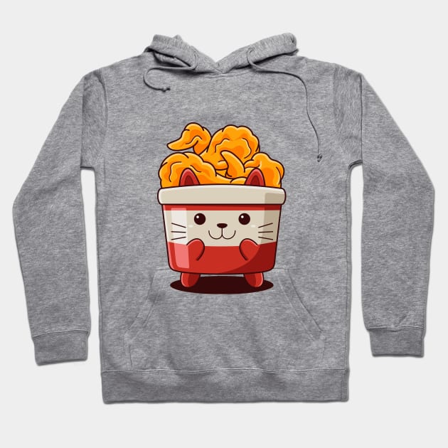 Cat Fried Chicken Hoodie by MEDZ